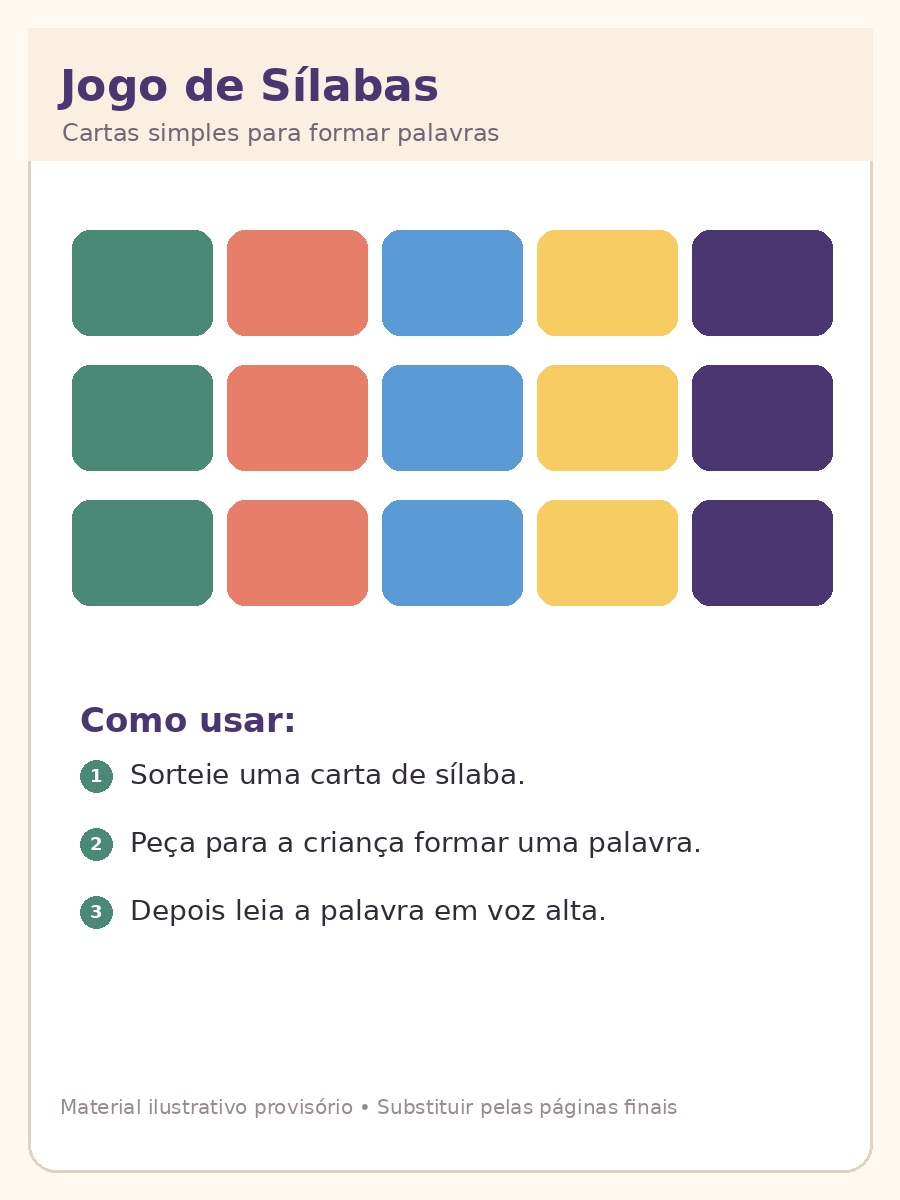 Prévia ilustrativa de jogo de sílabas